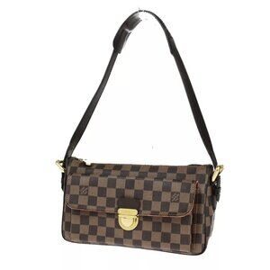 LOUIS VUITTON Ravello GM Shoulder Bag Damier Ebene Leather Brown N60006 98YG697